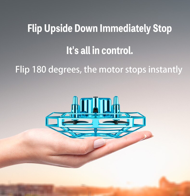 Mini Drones 360° Rotating Smart UFO Drone For Kids Flying Hand-Control/RC Toys Small Drohne Quadcopter Electric Induction Toys