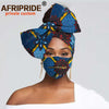 African Headscarf for Women Headwear Floral Turban Head Scarf Head Wrap Hair Accessories Match Print Mask with Zipper A20H016