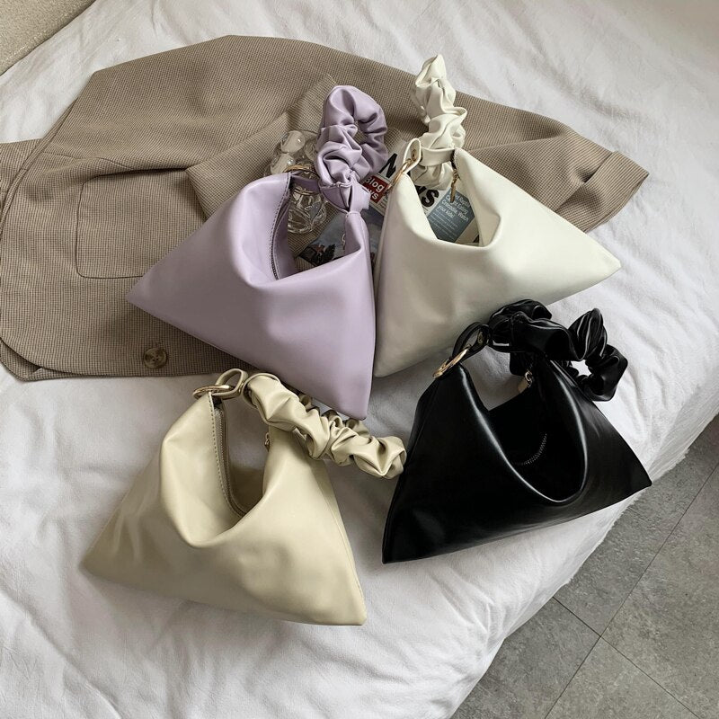 High Quality Flower Handle Tote Bags For Women 2021 Soft PU Leather Shoulder bags Designer Branded Handbags Purse Small