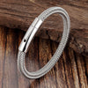 Punk Threaded Button Metal Weaving Bracelet for Men Women Stainless Steel Twining Classic Style Charm Black High Quality