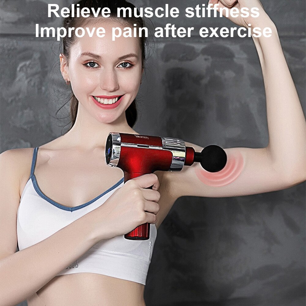 Youmay Mini Massage Gun Muscle Massager LCD Display Body Deep Tissue Fascia Gun Pain Relief Relaxation Slimming Shaping