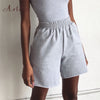 Artsu 2020 Summer Women Clothes Solid Cotton Sport Casual Shorts Women Harajuku High Waist Shorts Short Pants Ladies Autumn