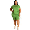 Big Beautiful Women Summer Set T Shirt+Shorts Set Female 2 Piece Outfits Plus Size Suit Oversize Women Two Piece Sets Tracksuit