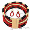 Liffly Brand Necklace Earrings Multi-layer Woven Jewelry Choker Necklace Bridal Wedding African Beads Jewelry Set for Women - Surprise store