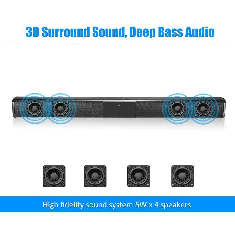 40W Super Power Wireless Bluetooth Soundbar Speaker Subwoofer TV Home Theater Soundbar + Remote Control - Surprise store