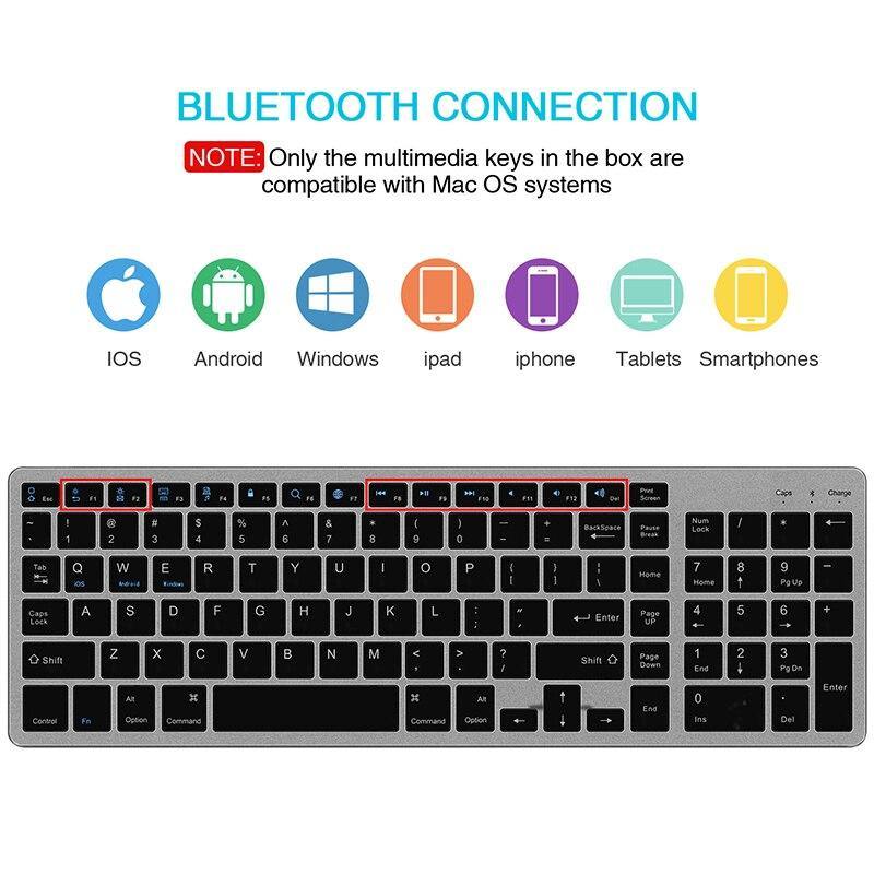 SeenDa Bluetooth Wireless keyboard for Tablet Laptop Smartphone Rechargeable Portable Wireless Keyboard with Number Pad - Surprise store
