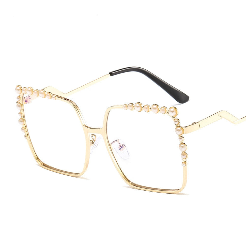 Oversized Square Sun Glasses Ladies 2021 New Luxury Pearl Sunglasses Women Brand Designer Fashion Shades big Square