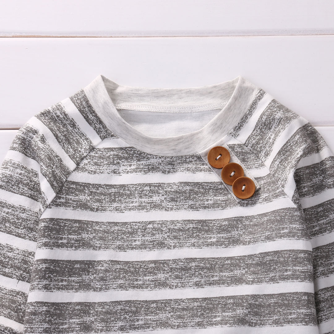 0-18Months 3pcs Striped Outfits set for New born infant baby Boy clothes Long Sleeve T-Shirt Tops+Pants+Hat casual clothing