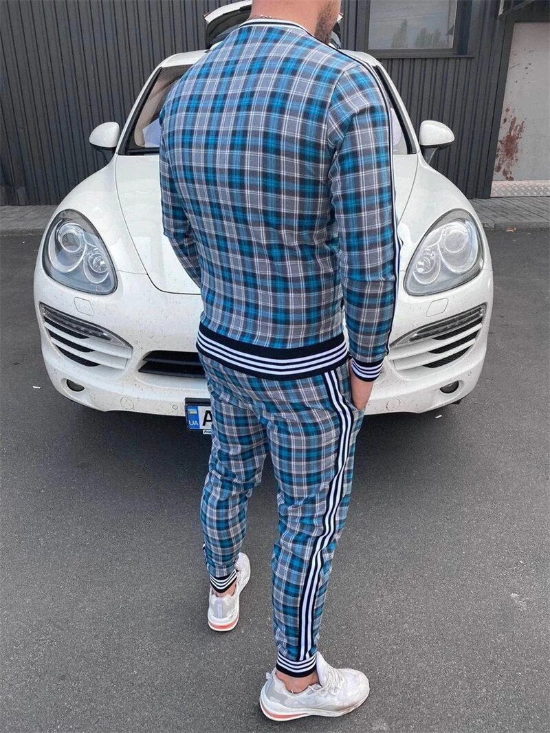 New Men Casual Zipper Set Autumn Thin Mens set Tracksuit Set Male Sweatshirt Sweatpants Fashion Pants+Jackets Two-Piece Sets