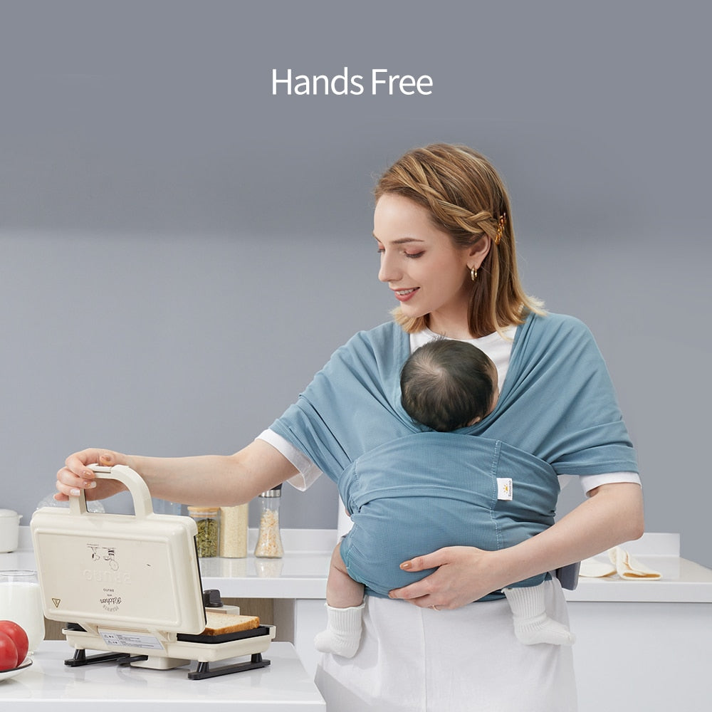 Sunveno Adjustable Baby Wrap Carrier, Infant and Child Sling - Simple Pre-Wrapped Holder for Baby Newborns