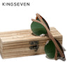 KINGSEVEN Retro Fashion Style Handmade Black Walnut Wooden Sunglasses Men Women 100%Polarized UV400 Lens Semi-Rimless Eyewear
