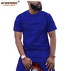 2019 African Men Clothing Ankara Pants Set Dashiki Shirt 2 Piece Outfit Crop Top Attire Short Sleeve Casual AFRIPRIDE A1916032