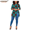 African print women casual shirt AFRIPRIDE tailor made half sleeves side slit long blouse for women 100% cotton A1922005 - Surprise store