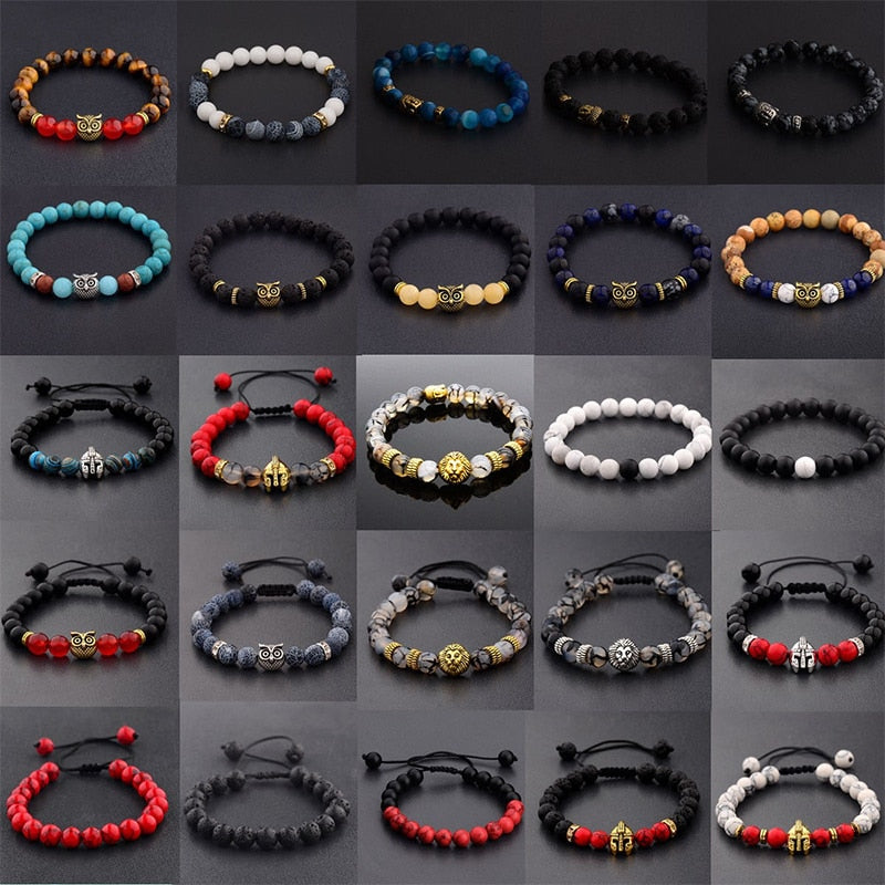 Wholesale Lots 15 Pcs Mixed Bracelets Natural Stone Stretch Women Men Bracelets