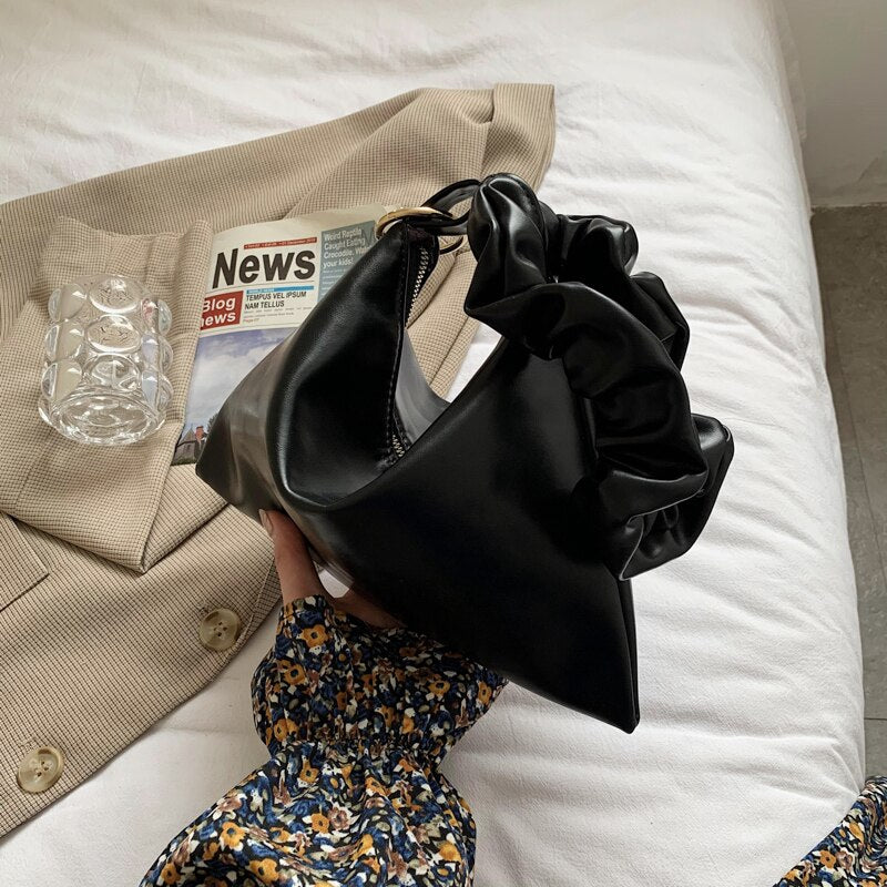 High Quality Flower Handle Tote Bags For Women 2021 Soft PU Leather Shoulder bags Designer Branded Handbags Purse Small