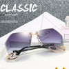 2021 New Irregular Rimless Sunglasses Women Brand Designer Alloy Frame Oversize Gradient Sun Glasses Fashion Female Clear Shades
