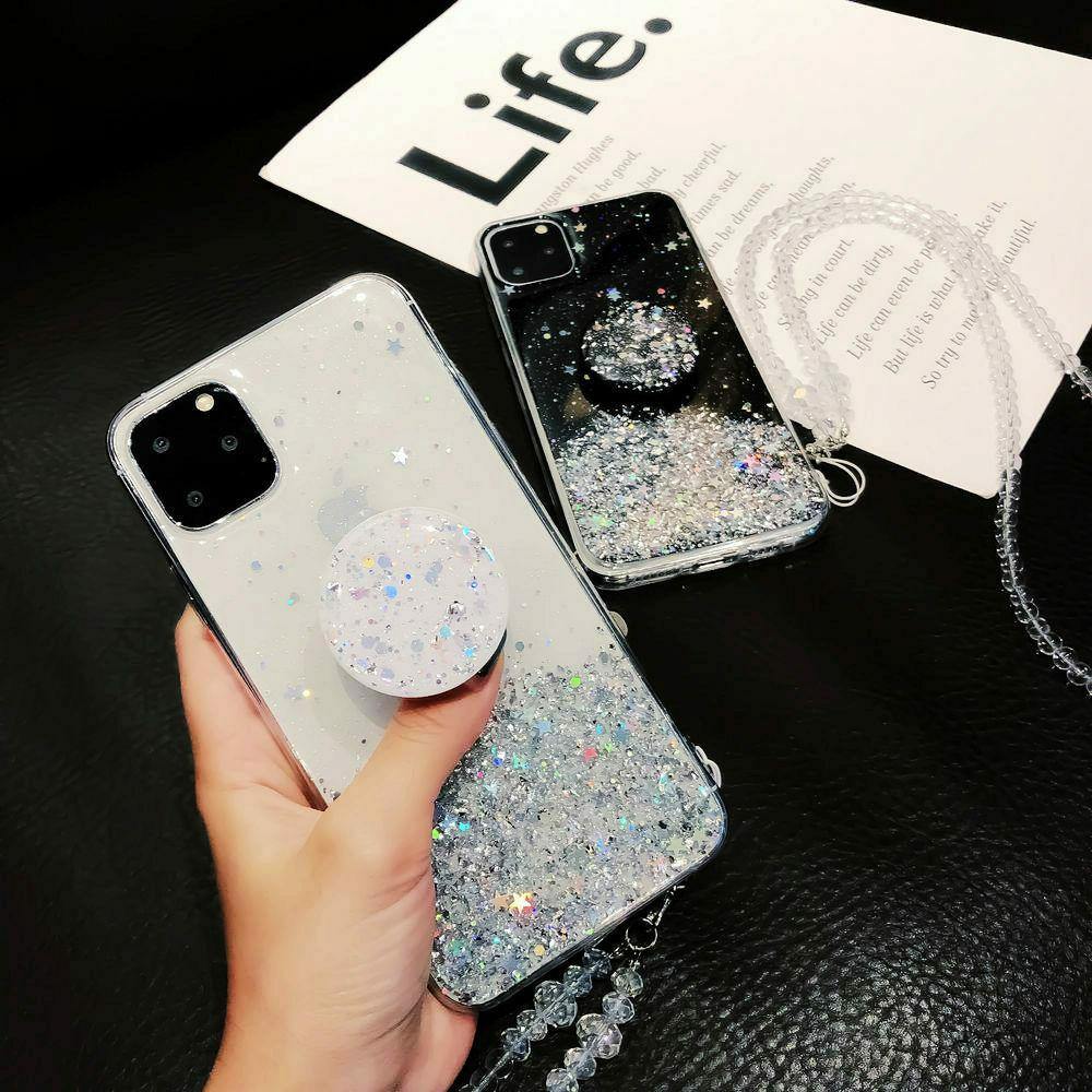 Bling Glitter Case For iPhone 11 Pro Max 11 Pro 11 XS XR X XS Max 6s 6 7 8 PlusSlim Case With Stand Holder Phone Cases Socket - Surprise store