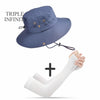 Outdoor Summer Men's Sun Hat Wide Brim Breathable Mountaineering Hiking Bucket Hat Anti-UV Sun Protection Sunshade Fishing Hat