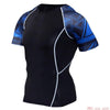Compression T-shirt Men Running Tights Lycra Tee Shirt Male Bodybuilding Top Black Tees Men's Clothing Short Sleeve T-shirt - Surprise store