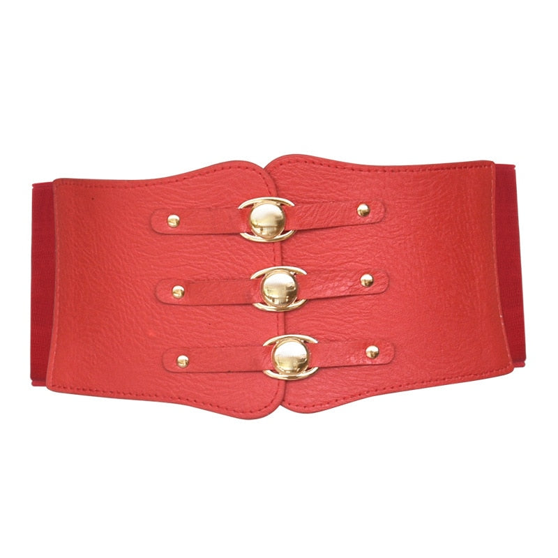 Super Wide Waist Belt for Women PU Leather Slimming Body Ladies Dress Belt Elastic White Black Corset Belt Female Waistband
