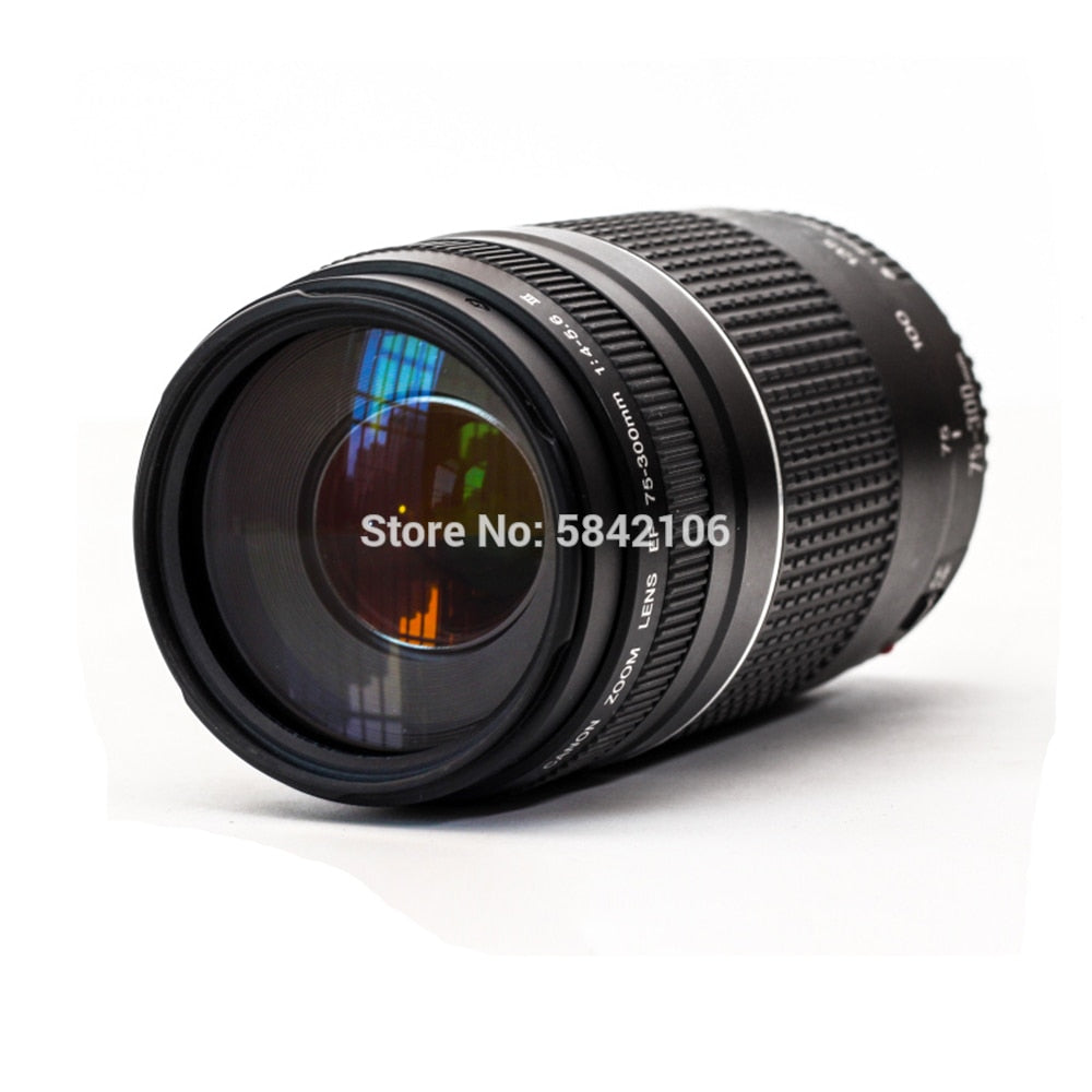 Canon camera lens EF 75-300mm F/4-5.6 III Telephoto Lenses for 1300D 650D 600D 700D 77D 800D 60D 70D 80D 200D 7D T6 T3i T5i