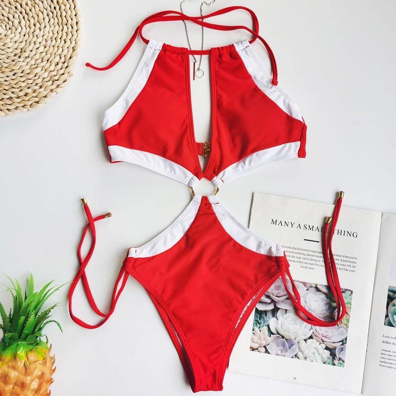 Sexy Swimwear Women One Piece Swimsuit Female Halter Bathing Suit Hollow Out Monokini Swimming Suit Beach Push Up Swimsuit Women - Surprise store