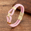 24 Style Classic Men Leather Bracelet Simple Metal Magnetic Button Hand-woven Rope Unisex Women Bangles 2020 Jewelry Accessories