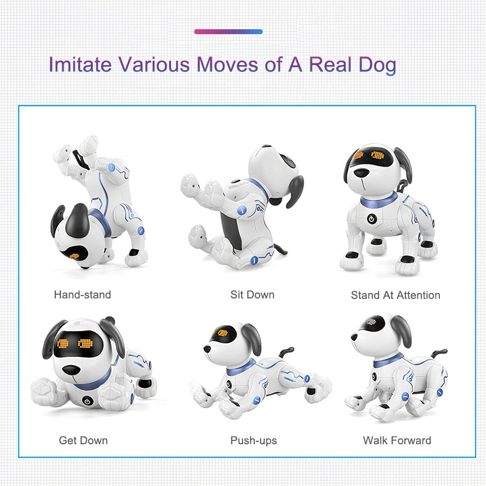 K16A Electronic Pets RC Animal Programable Robot Dog Voice Remote Control Toy Puppy Music Song for Kids Birthday Gift