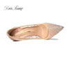 Doris Fanny good quality Crystals Nude Wedding shoes sexy party stiletto high heels large size pumps women shoes