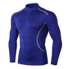 Sport High collar Compression Shirts Men Bodybuilding Sportswear T-shirtLong Sleeve Top Gyms T Shirt Men Fitness Tight Rash gard - Surprise store