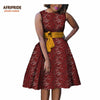 autumn women african dress AFRIPRIDE private custom sleeveless knee-length A-Line pleated casual dress pure cotton A722584 - Surprise store