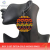SOMESOOR African Fabric Bohemian Wooden Drop Earrings Afrocentric Ethnic Women Headwrap Designs Both Sides Printed For Women