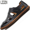 Sandals Shoes For Men's Big Foot Slippers Summer Breathable Genuine Leather deadlift Casual Driving Beach Dad Outdoor soft soled
