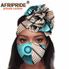 African 2 Piece for Women Headband Headwear Floral Turban Head Scarf Ladies Head Wrap Hair Accessories Match Print Mask A20H015