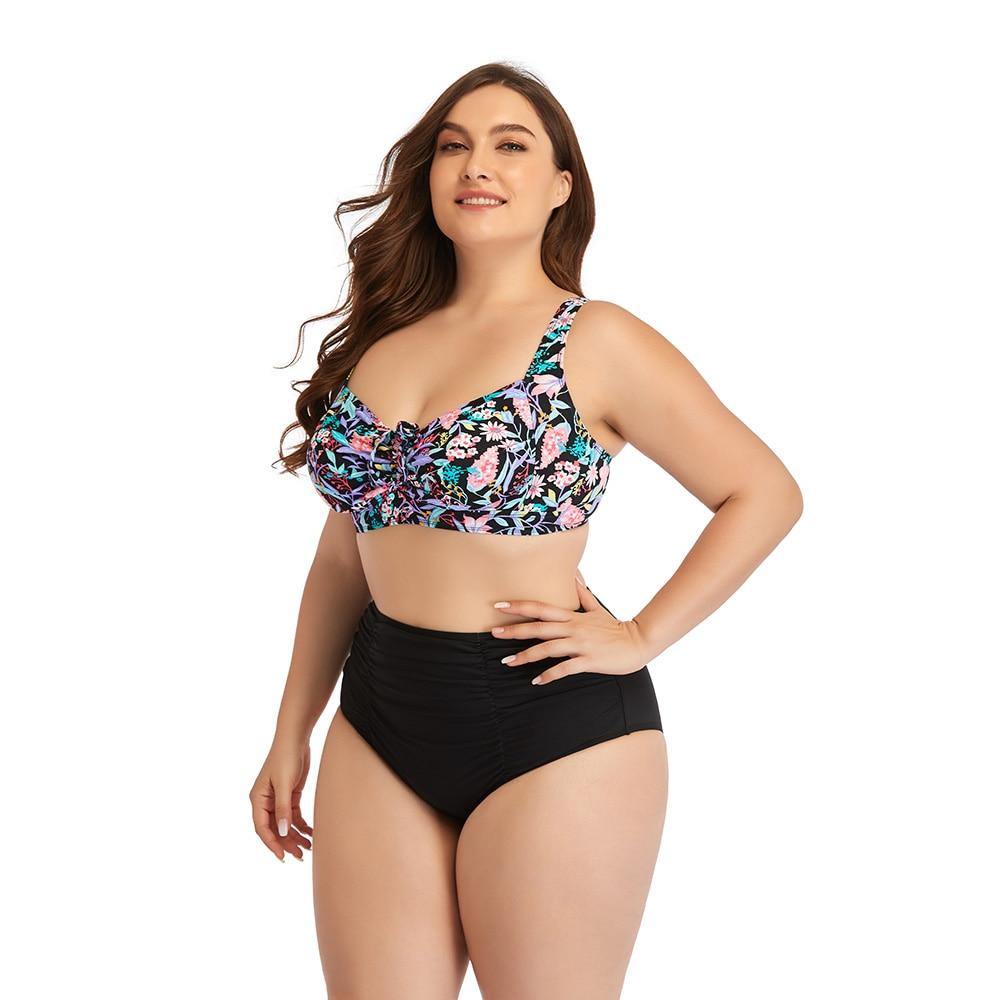 Large Size Bikini Set Push Up Separate Swimsuit High Waisted Swimwear Women 2021 New Bathing Suit Beachwear With Cups Sexy - Surprise store