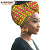 2020 fashion african headwraps+earings 2 piece sets for women bazin riche african head scarf pure cotton A19H002 AFRIPRIDE