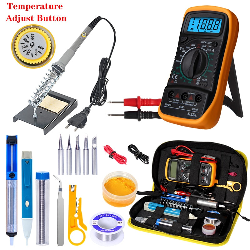 Soldering iron with Digital multimeter kit Adjustable Temperature Auto Ranging AC/DC tester multimetro Welding Tool Kits