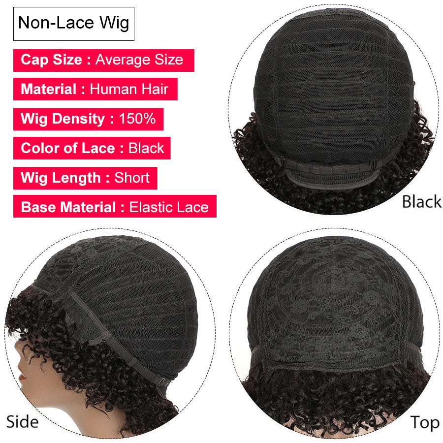 Pixie Cut Wig Human Hair Short Curly Human Hair Wigs Cheap Human Hair Wig Non Lace Wig Full Machine Made Perruque Cheveux Humain