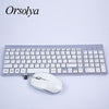 2.4G Wireless Keyboard and Mouse Combo Orsolya Compact full-size keyboard and 2400dpi optical mouse Low noise,English,Spanish,German,Japanese,French,silver&white - Surprise store