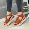 Sandals Women 2021 Wedges Heels Zip Platform Ladies Shoes Summer Peep Toe Suede Leather Gladiator Shoes Casual Female Footwear