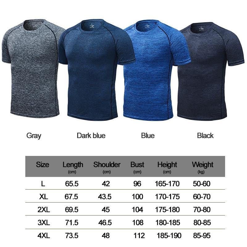 Men's Running T-Shirts, Quick Dry Compression Sport T-Shirts, Fitness Gym Running Shirts, Soccer Shirts Men's Jersey Sportswear - Surprise store