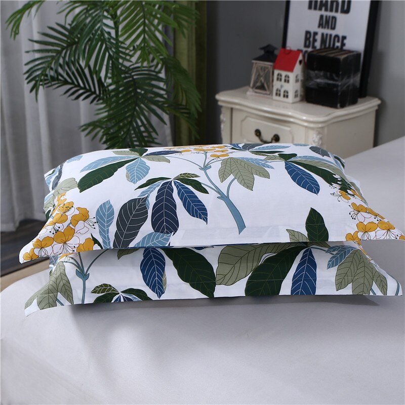 LAGMTA 1pc 100% Cotton Pillowcase Cartoon Plant Plaid Flower Zipper Pillowcase Multiple Styles Customizable To Any Size