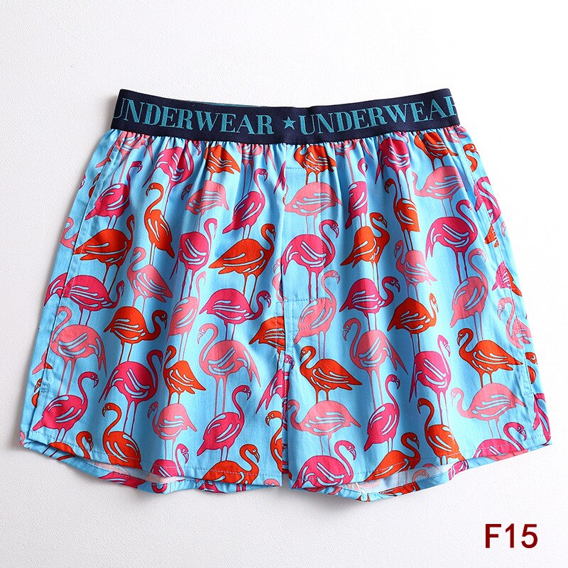 1pcs Homewear Boxer Briefs Men Plus Size Cotton Underwear Male Cartoon Print Loose Sleepwear Shorts Panties Underpant Cuecas