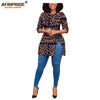 African print women casual shirt AFRIPRIDE tailor made half sleeves side slit long blouse for women 100% cotton A1922005 - Surprise store