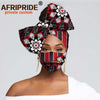 African Headscarf for Women Headwear Floral Turban Head Scarf Head Wrap Hair Accessories Match Print Mask with Zipper A20H016