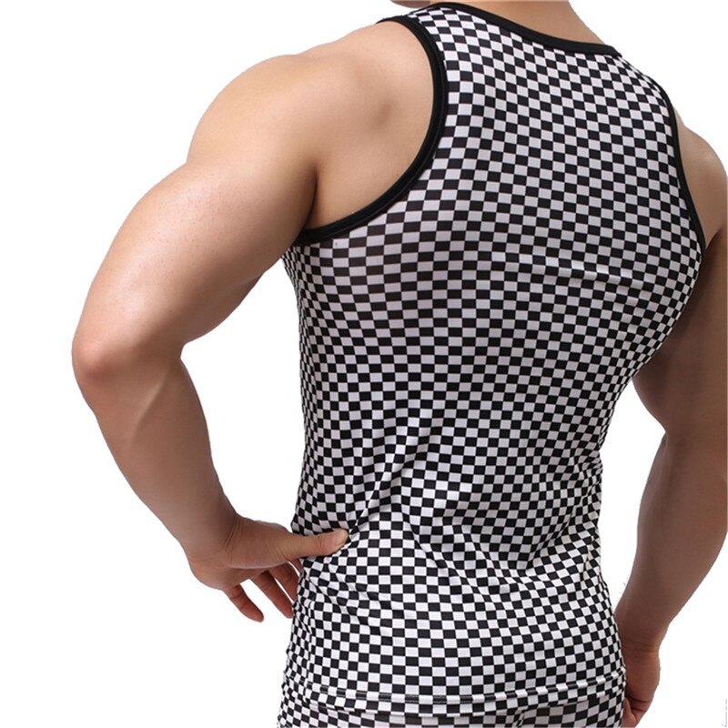 Mens Undershirts Breathable Sleeveless T-shirts Slim Fitness Tank Tops Vest Mens Clothes Set Underwear Boxer Shorts Sportwear
