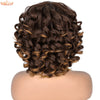 Short Hair Afro Kinky Curly Wigs With Bangs For Black Women Synthetic African Ombre Glueless Cosplay Wigs High Temperature