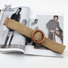 Women Bohemian Elastic Braided Belt Fashion Female Summer Dress Jeans Wide Black PP Straw Designer Wood Buckle Boho Belts 232