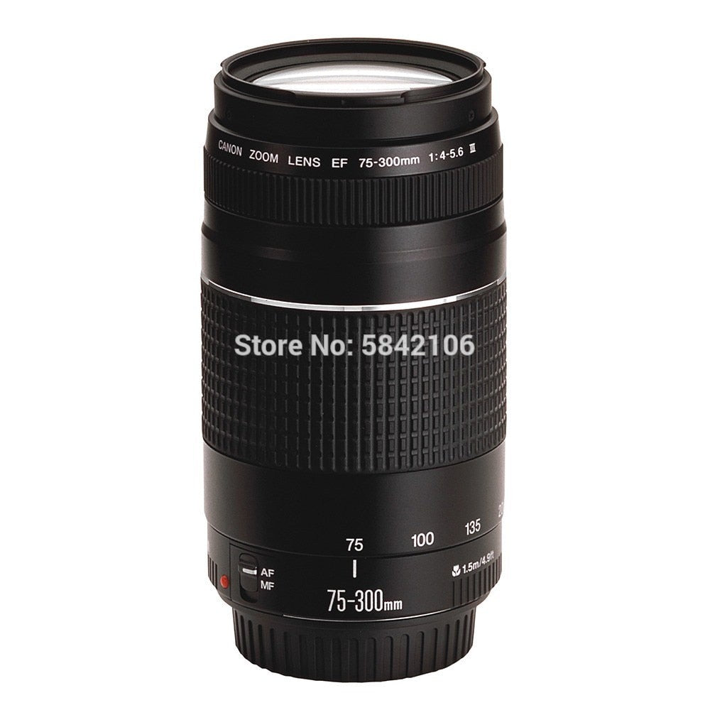 Canon camera lens EF 75-300mm F/4-5.6 III Telephoto Lenses for 1300D 650D 600D 700D 77D 800D 60D 70D 80D 200D 7D T6 T3i T5i