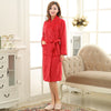 New Arrival Luxury Winter Long Bathrobe Warm Silk Flannel Kimono Bath Robe for Women Men Night Dressing Gown Bridesmaid Robes